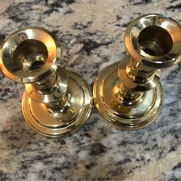 SOLD Lot of 6 Baldwin Brass Candlestick holders, 3 heights, excellent condition - Picture 4 of 11